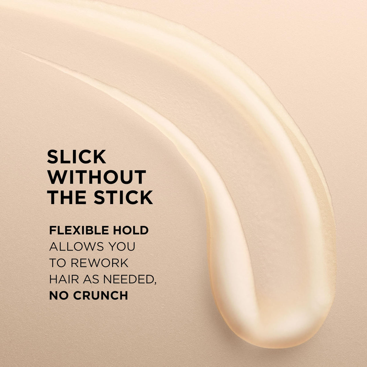 L'Oreal Paris slick-back wet-look bun showing frizz-free polished shine