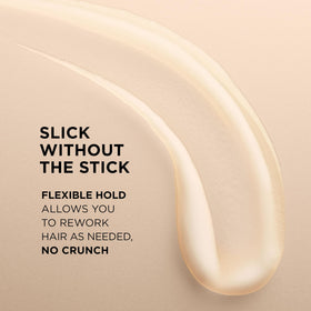 L'Oreal Paris slick-back wet-look bun showing frizz-free polished shine