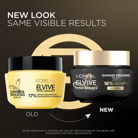 L'Oreal Paris Elvive balm open jar texture highlighting creamy nourishment