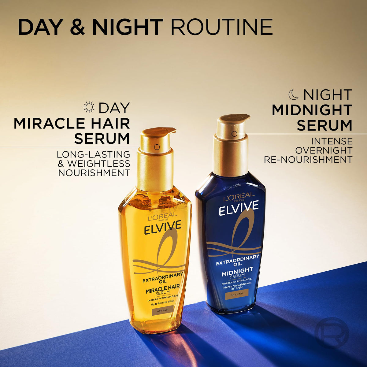 L'Oreal Paris serum staged in bathroom for an everyday styling routine