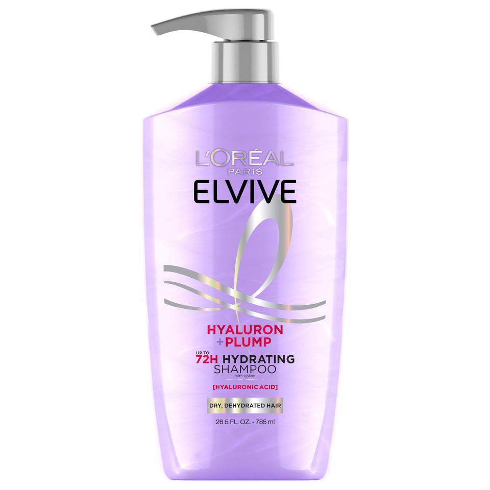 L'Oreal Paris shampoo front packaging showing full-size bottle and benefits