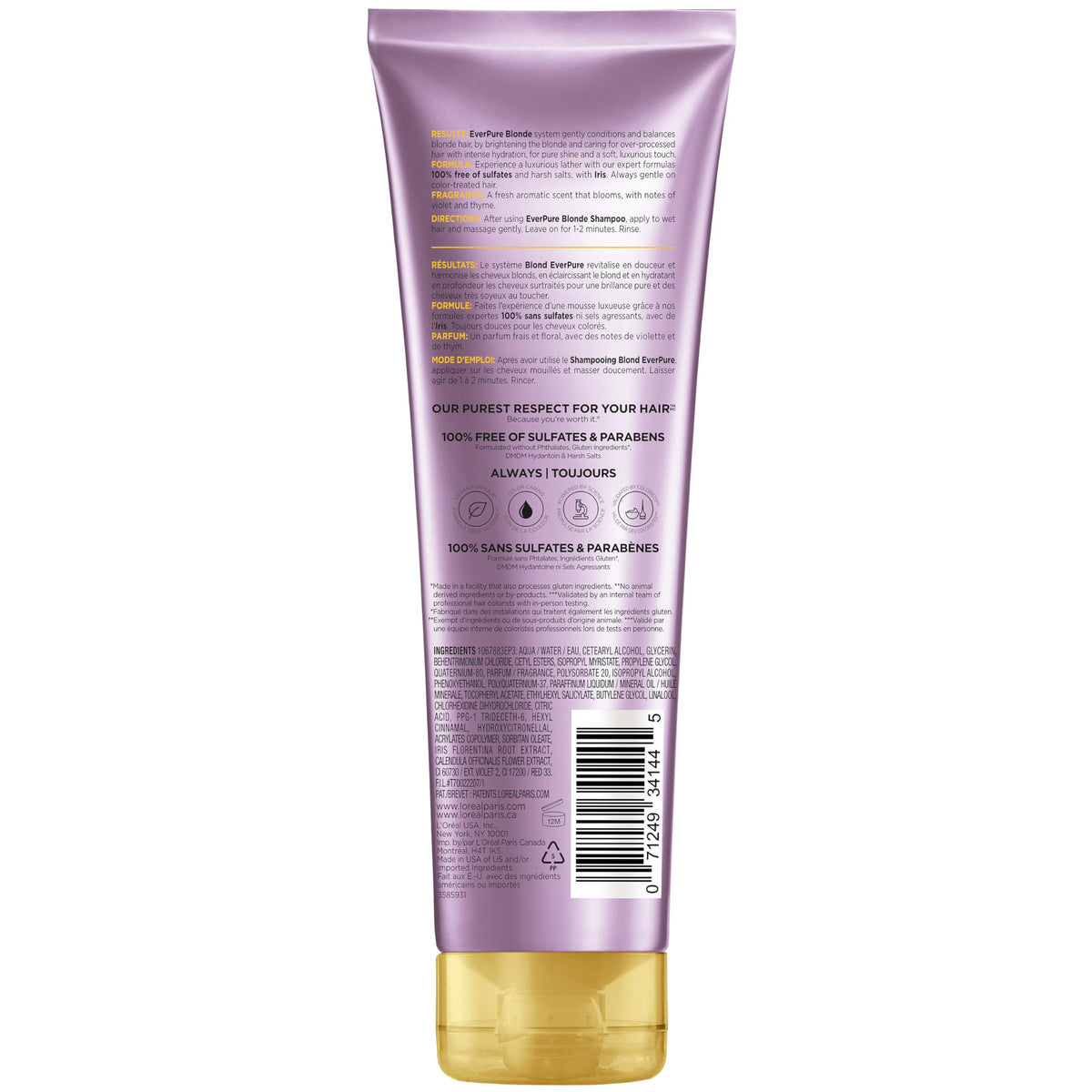 Side-by-side tone comparison after using L'Oreal Paris EverPure Blonde to reduce brassiness