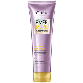 L'Oreal Paris front packaging of EverPure Blonde shampoo showing brand and color care benefits