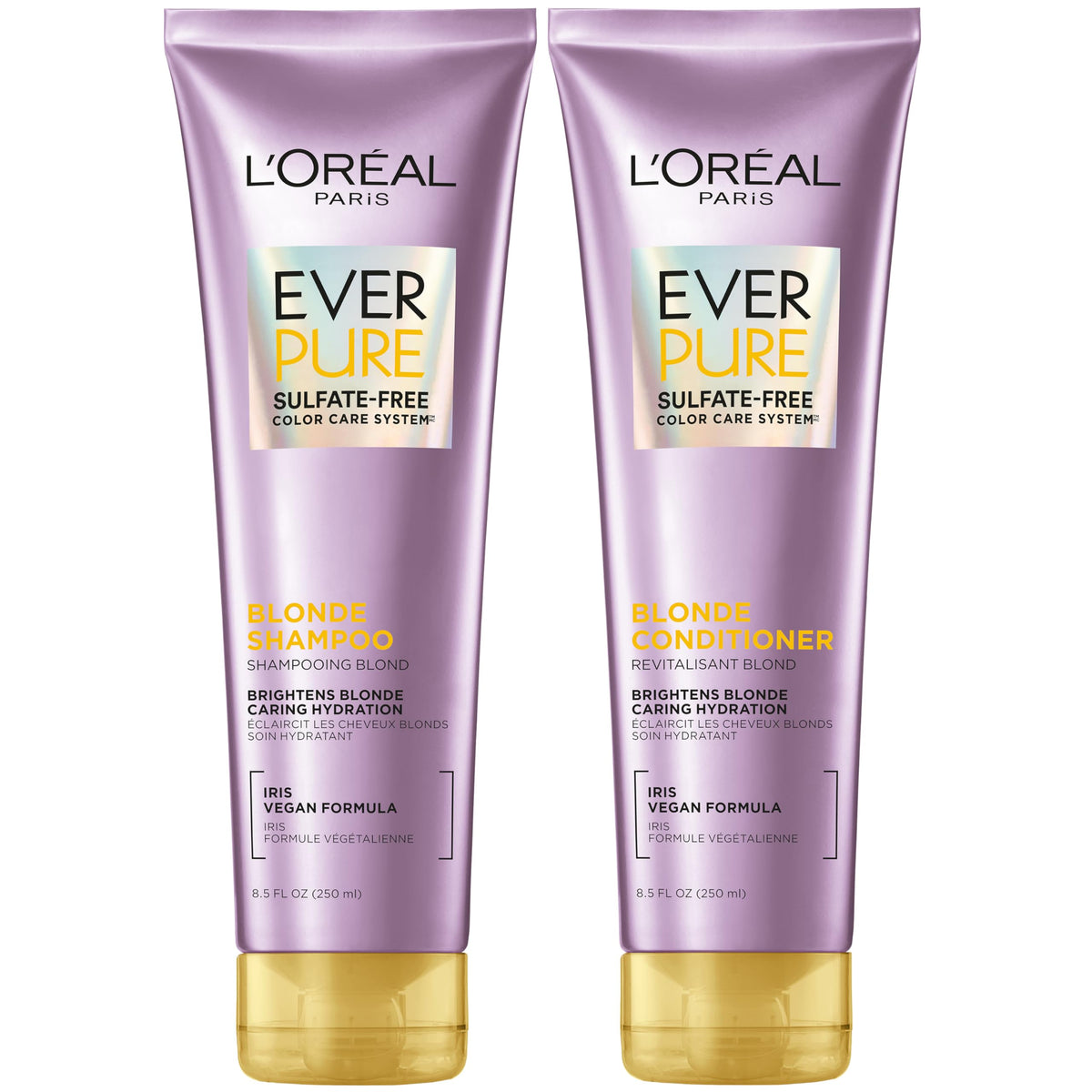 L'Oreal Paris bottle front packaging showing blonde set benefits