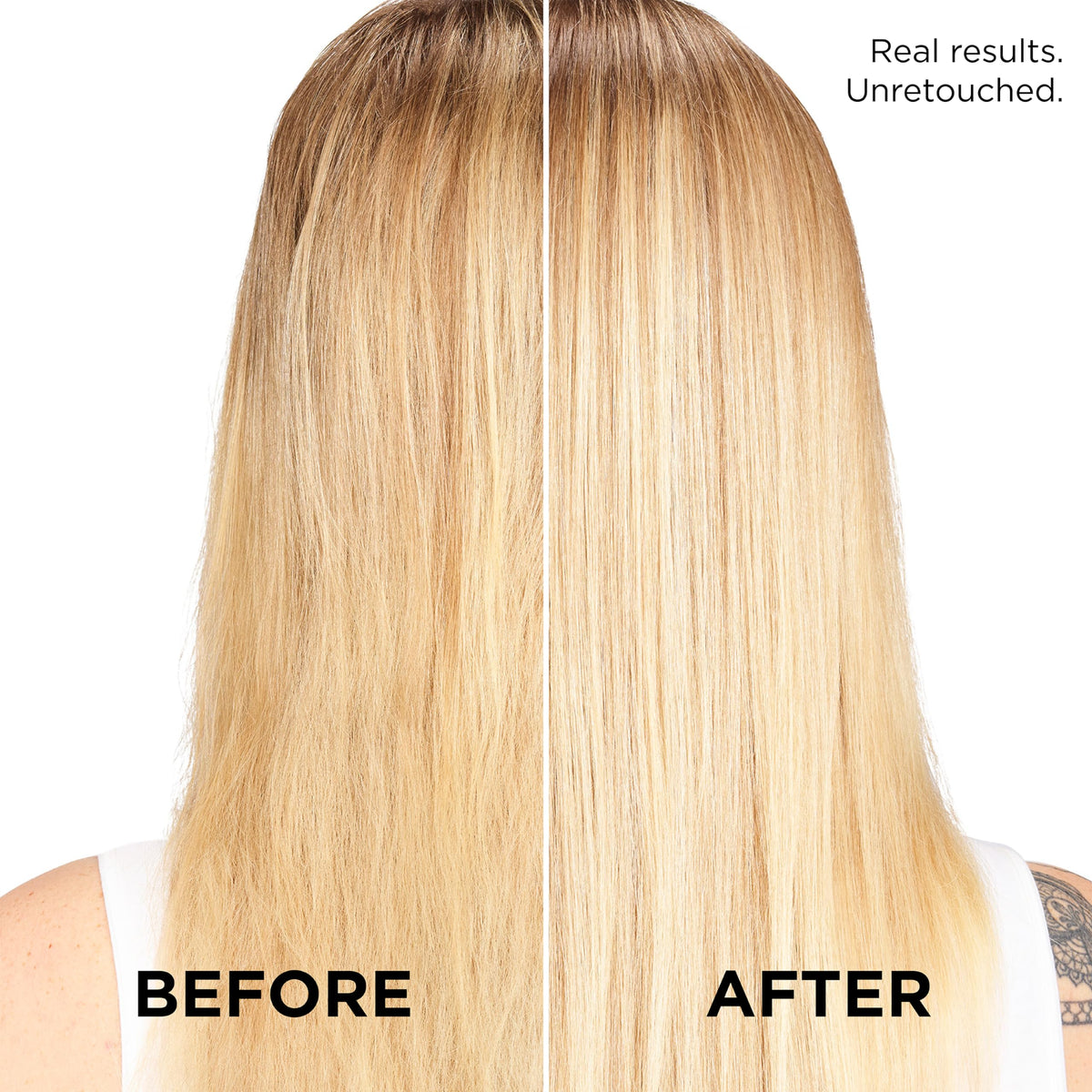 L'Oreal Paris shampoo and conditioner on bathroom shelf, polished look