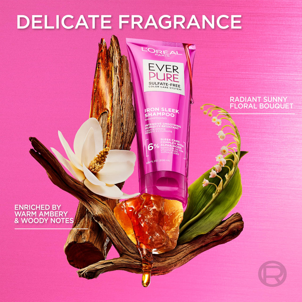 L'Oreal Paris EverPure shampoo and conditioner set showing system benefit