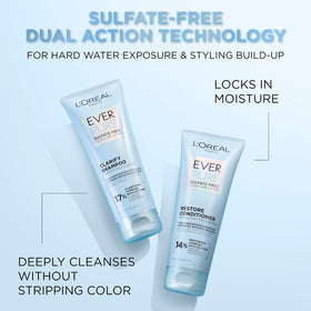 L'Oreal Paris EverPure Restore backside label with usage instructions benefit
