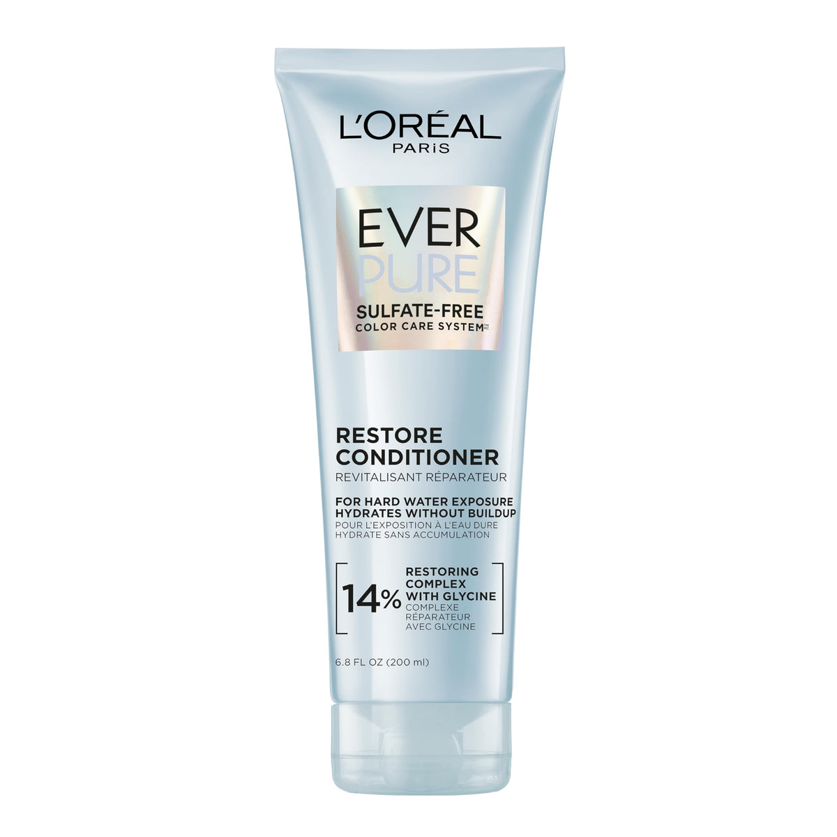 L'Oreal Paris EverPure Restore front bottle showing label and size benefit