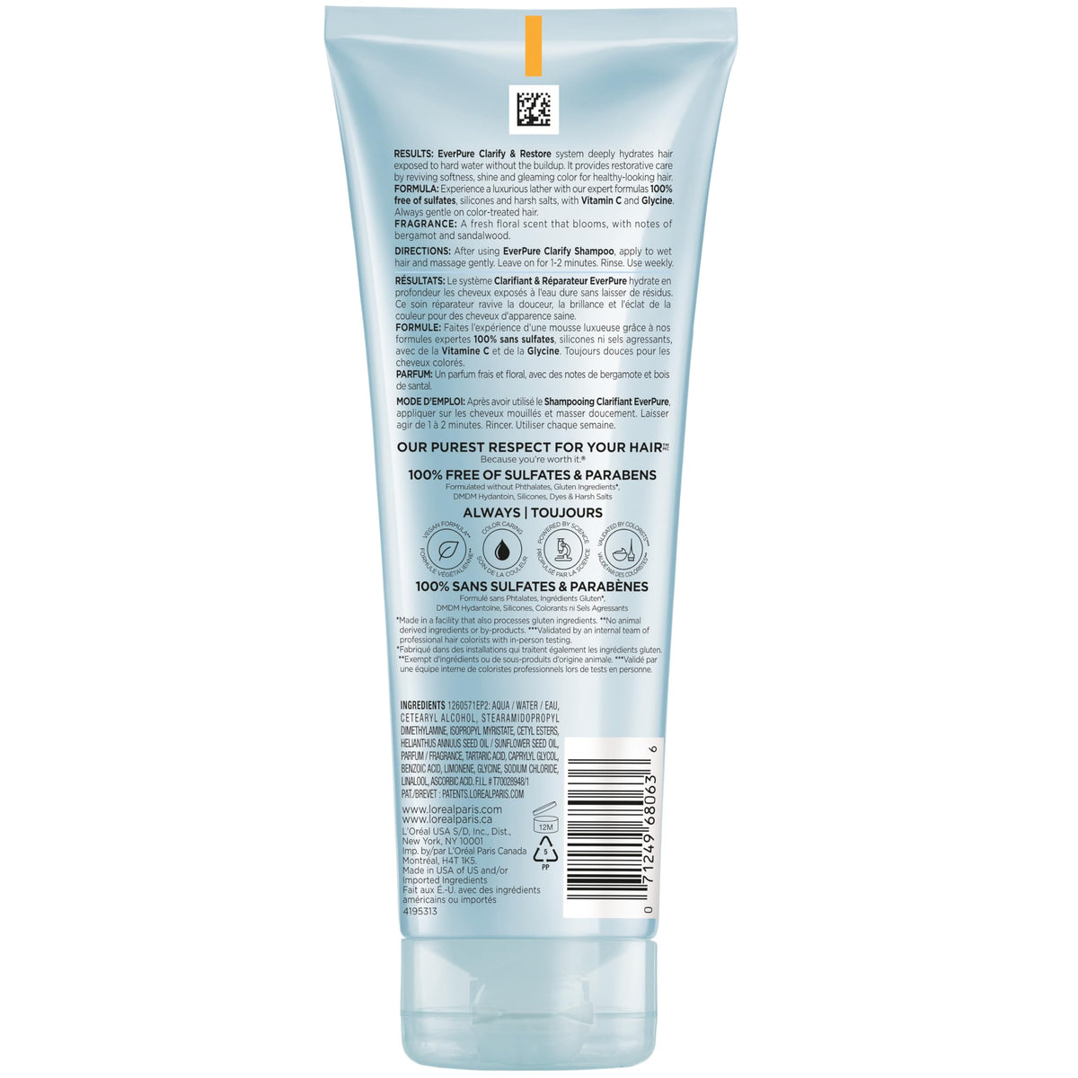 Ingredient close-up highlighting Vitamin C and Glycine in L'Oreal Paris EverPure benefit