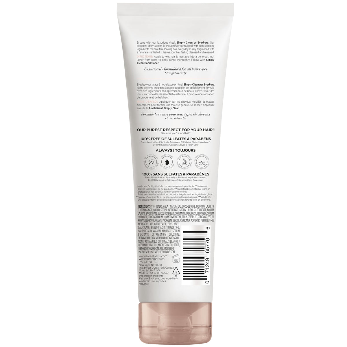 L'Oreal Paris EverPure with rosemary sprigs illustrating natural essential oil benefit