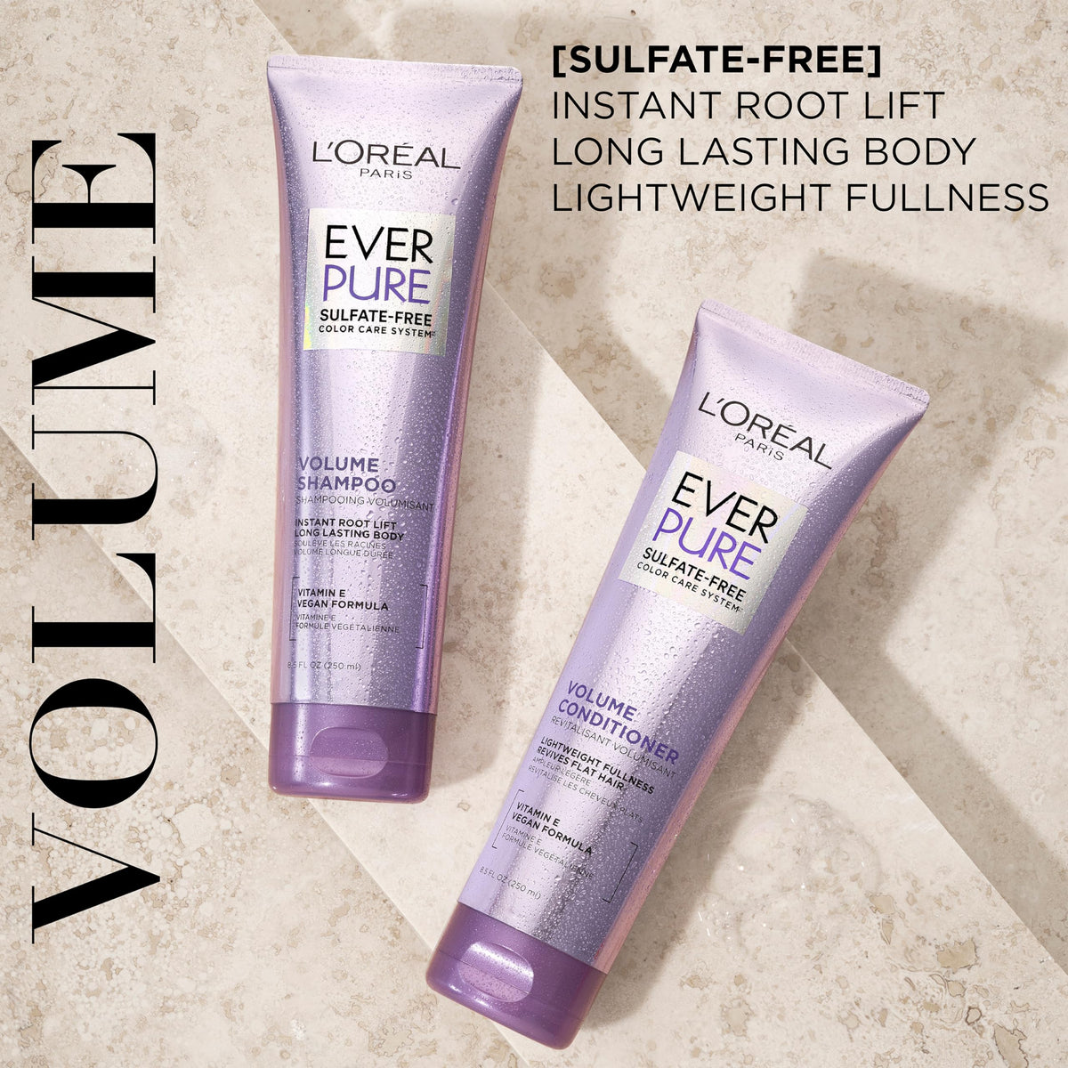 L'Oreal Paris EverPure shampoo pump detail for easy dispensing and controlled use