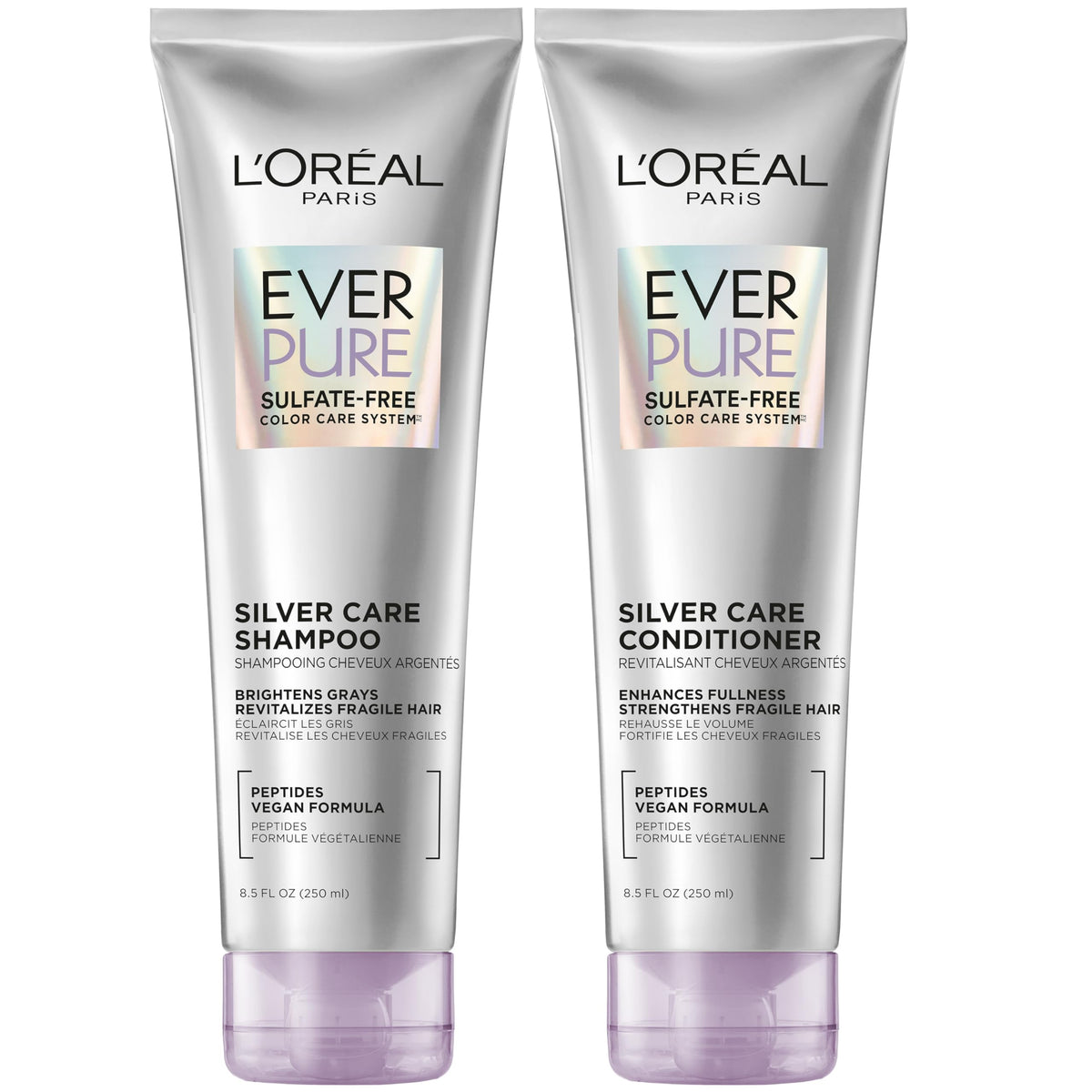 L'Oreal Paris EverPure front packaging showing both shampoo and conditioner benefits
