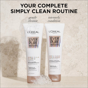 L'Oreal Paris EverPure next to common bottle for scale, communicates accurate size benefit