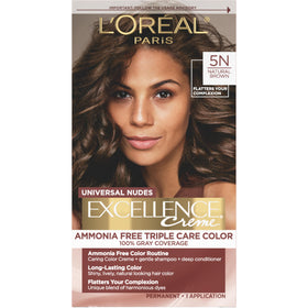 L'Oreal Paris box front showing 5N Natural Brown and benefits