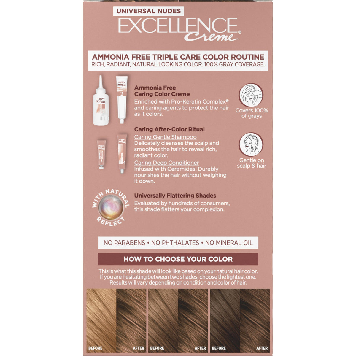 L'Oreal Paris lifestyle model with natural light brown hair, glossy and nourished