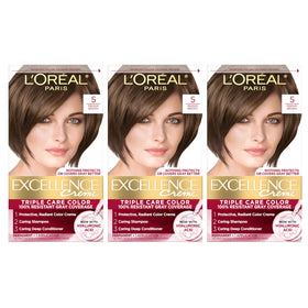 L'Oreal Paris front packaging showing kit and shade, highlights easy gray coverage