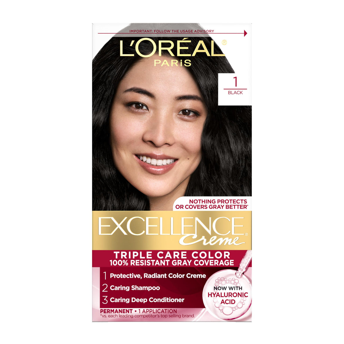 L'Oreal Paris boxed kit front view showing shade and benefits for clear choice