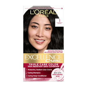 L'Oreal Paris boxed kit front view showing shade and benefits for clear choice