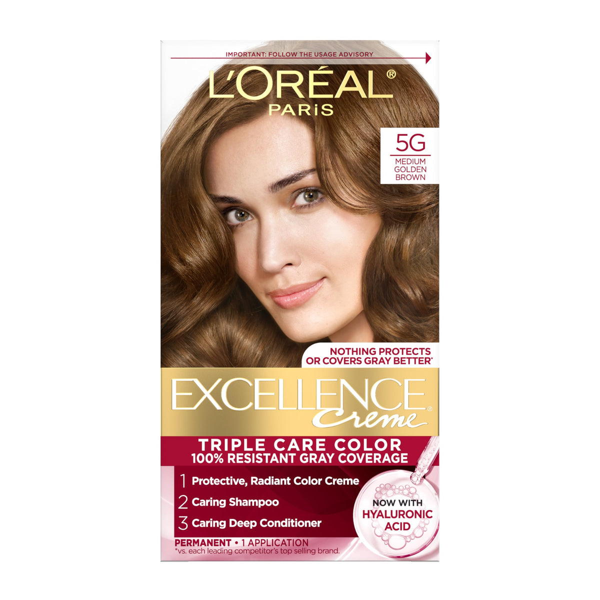 L'Oreal Paris Excellence Crème front packaging showing kit contents and benefits