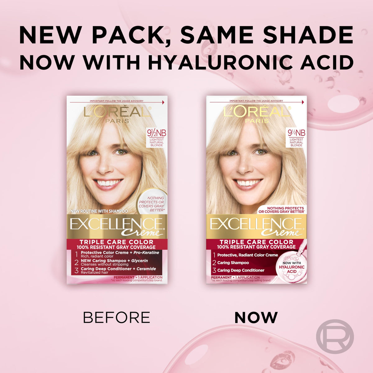 L'Oreal Paris finished light natural blonde on model outdoors, reflects natural-looking color