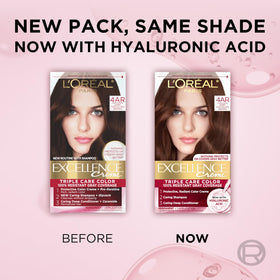 L'Oreal Paris lifestyle model with dark chocolate brown hair showcasing natural finish