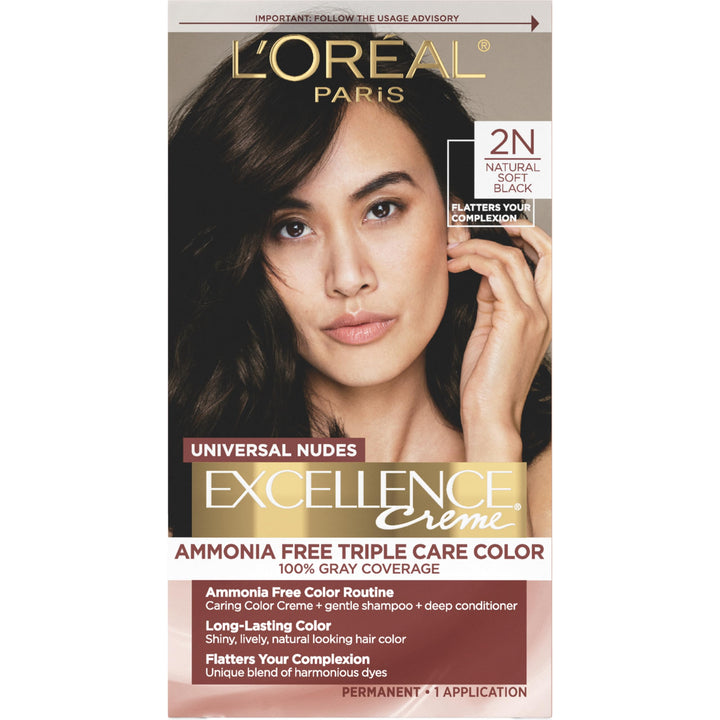 L'Oreal Paris front box showing shade and benefits for easy selection