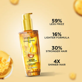 L'Oreal Paris oil texture droplet on hand showing lightweight, non-greasy feel