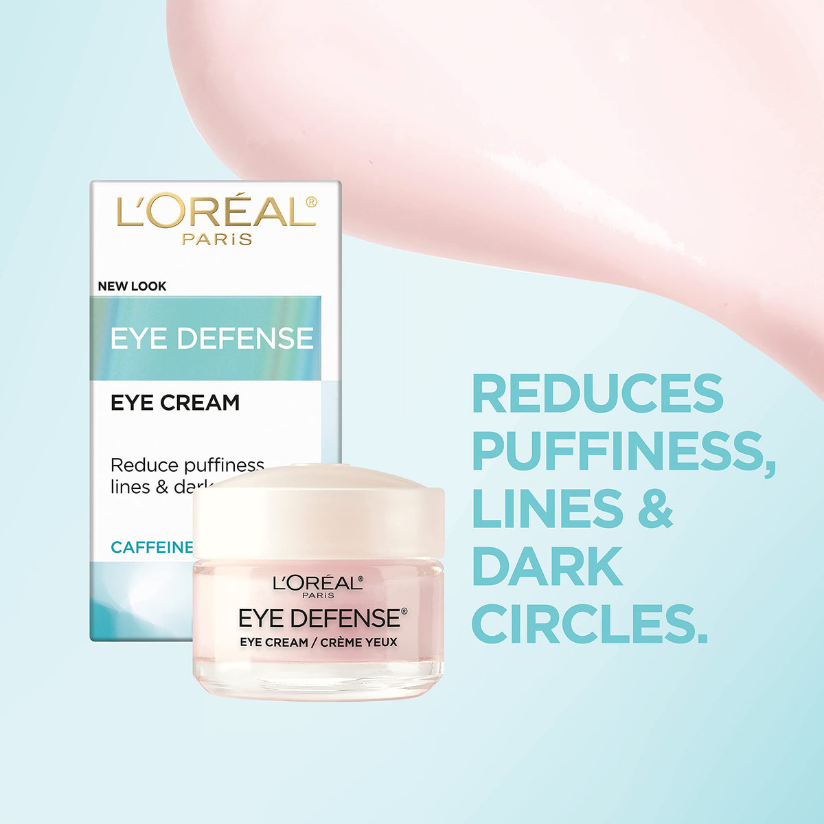 L'Oreal Paris open jar texture close-up, lightweight gel hydration visible