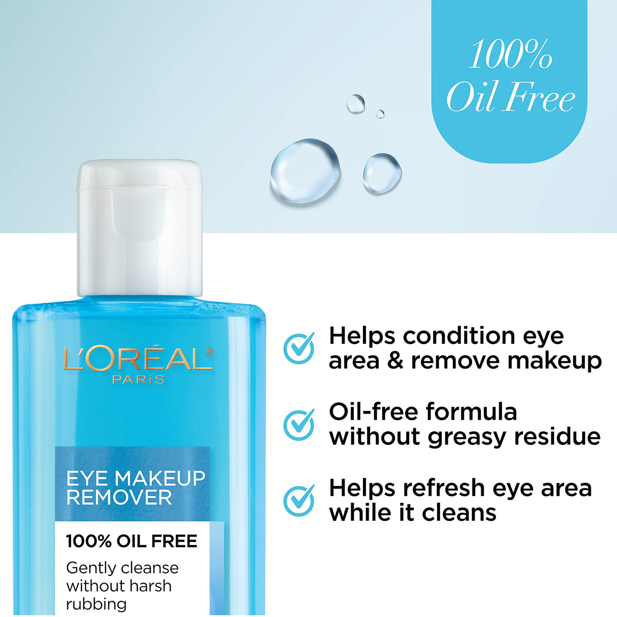 L'Oreal Paris remover on cotton pad wiping mascara with gentle action