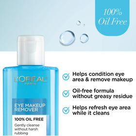 L'Oreal Paris remover on cotton pad wiping mascara with gentle action