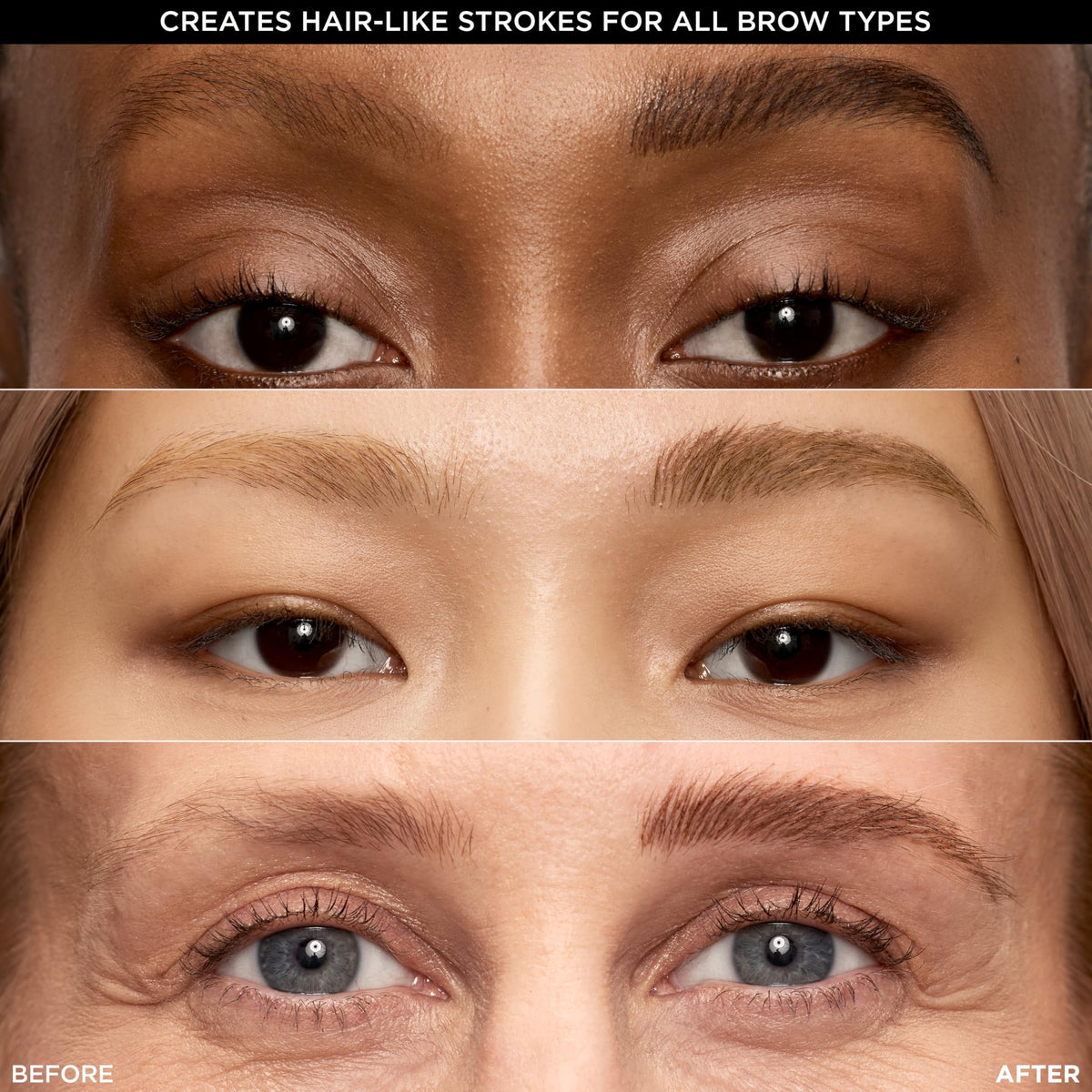 L'Oreal Paris application on brow in use creating feathered, defined strokes