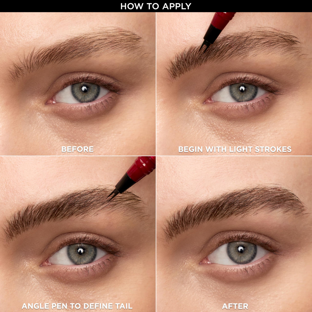 L'Oreal Paris application on model brows for quick natural fill