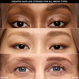L'Oreal Paris before and after brows showing fuller natural shape