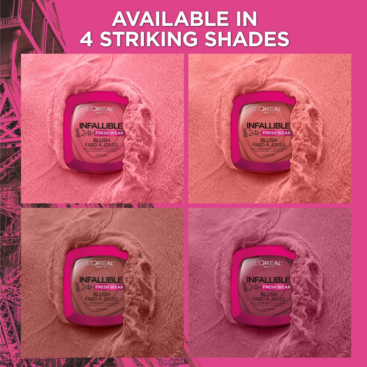 L'Oreal Paris blush compact in a bag to show size and portability benefit