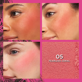 L'Oreal Paris close-up powder texture of Fearless Coral for smooth blendability benefit