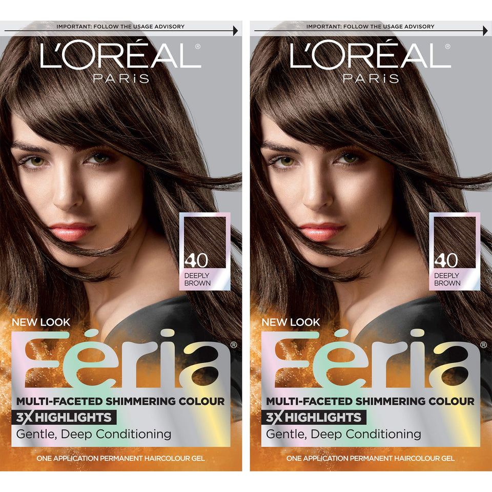 L'Oreal Paris Feria front box showing espresso shade and bold shimmer benefit