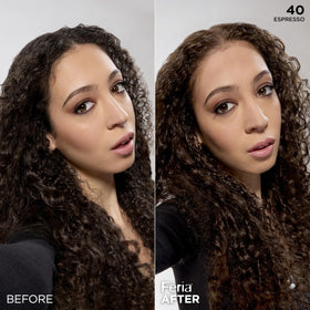 Model with L'Oreal Paris Feria 40 Espresso showing glossy multi-tonal brown hair