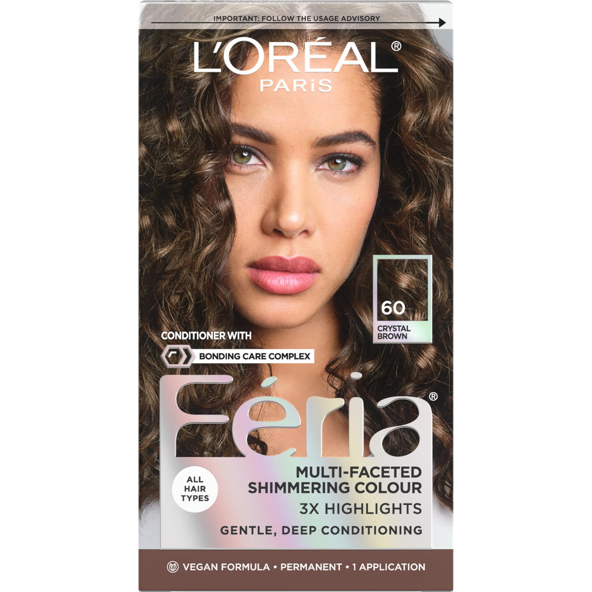 L'Oreal Paris Feria front packaging showing shade and packaging benefit