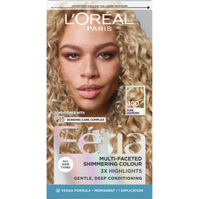 L'Oreal Paris Feria front packaging showing shade and kit contents, clear product benefit