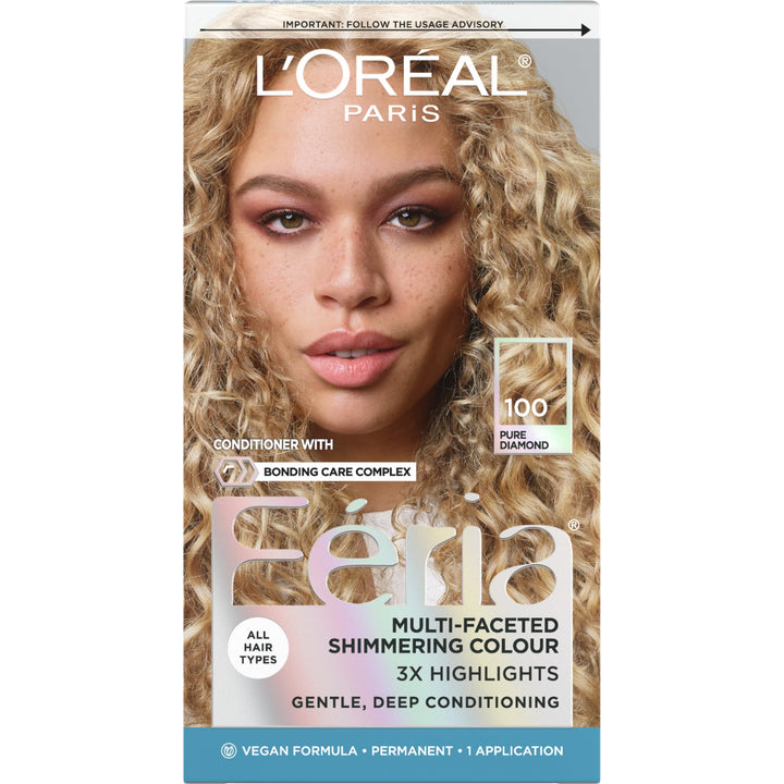 L'Oreal Paris Feria front packaging showing shade and kit contents, clear product benefit