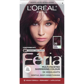 L'Oreal Paris Feria front packaging showing Black Cherry shade and benefits