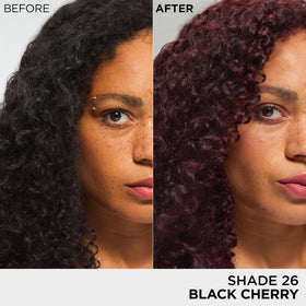 L'Oreal Paris Feria swatch on dark hair showing visible magenta highlights