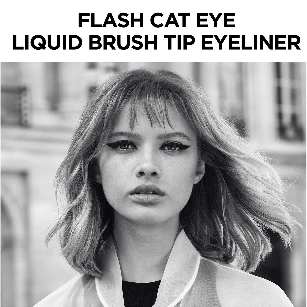 L'Oreal Paris before and after eyes showing defined cat eye result