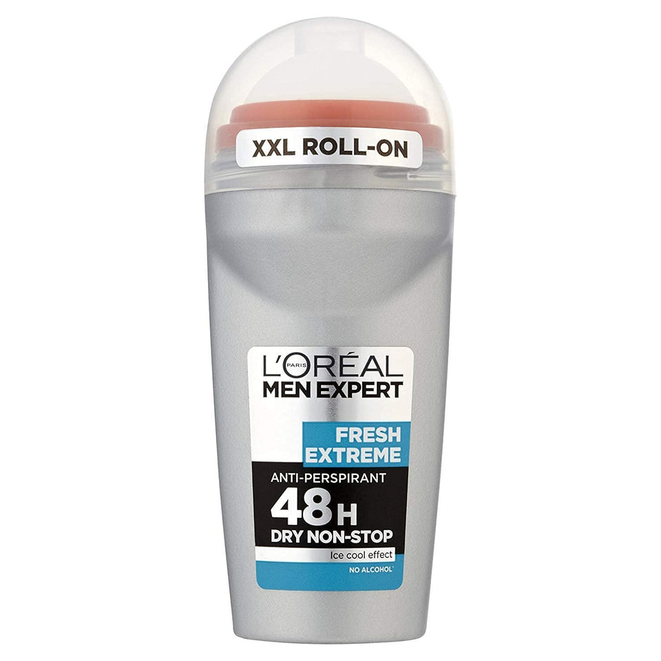 L'Oréal Paris roll-on front packaging showing compact travel size and freshness benefit