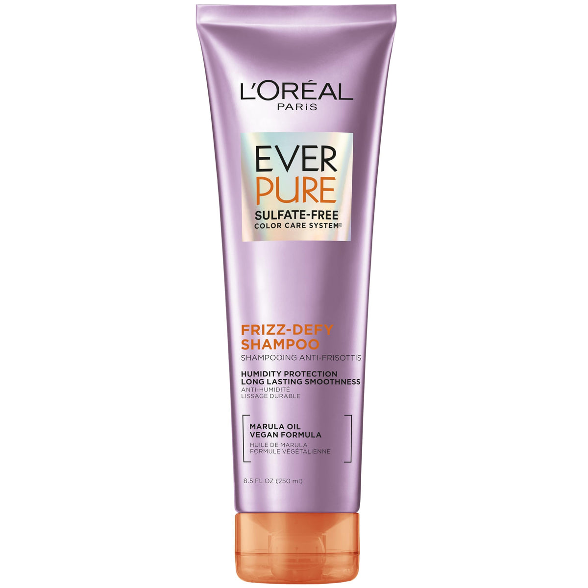 L'Oreal Paris shampoo front packaging showing bottle and frizz control benefit