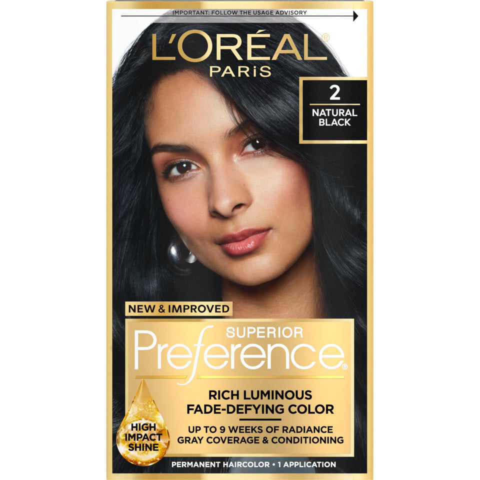 L'Oreal Paris front box showing product and benefits for confident selection