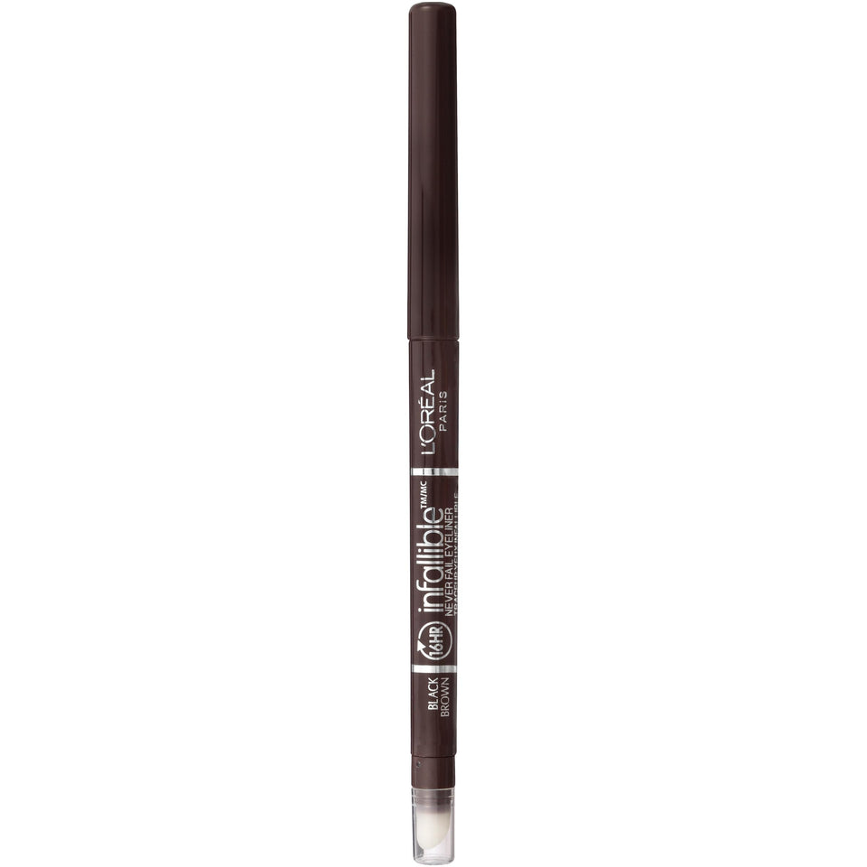 L'Oreal Paris front packaging showing black brown shade and benefits