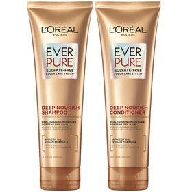 L'Oreal Paris front packaging showing EverPure Deep Nourish set and benefit
