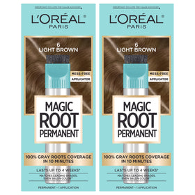 L'Oreal Paris front packaging showing light brown shade and quick root claim