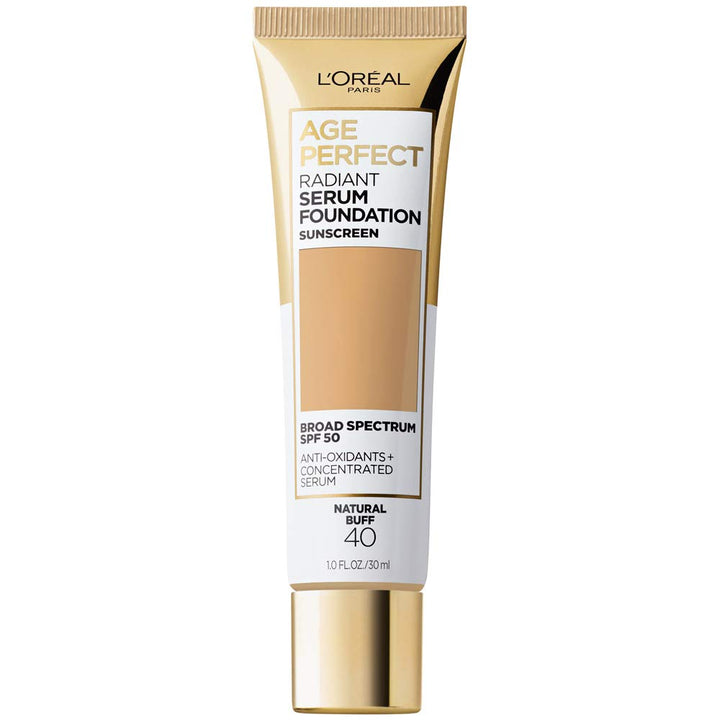 L'Oreal Paris front packaging showing bottle and label, clear protection benefit